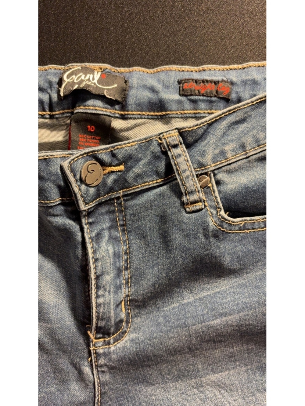 Earl Jean Women's Straight Leg Medium Wash Denim Country Cool Size 10